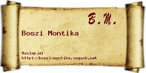 Boszi Montika névjegykártya